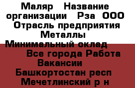 Маляр › Название организации ­ Рза, ООО › Отрасль предприятия ­ Металлы › Минимальный оклад ­ 40 000 - Все города Работа » Вакансии   . Башкортостан респ.,Мечетлинский р-н